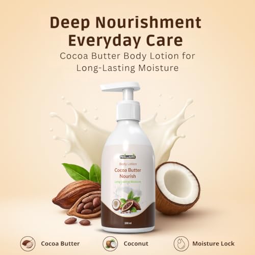 Image of Cocoa Body Lotion | Cocoa Nourish Body Lotion | Cocoaa & Shea Butter for Glowing & Soft Skin | Non Greasy & Healthy Looking Skin | For All Skin Types, 200ml (Pack of 2)