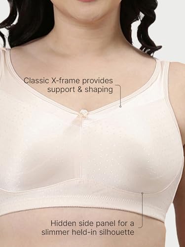 Image of Enamor Hidden X-Frame and Smoothening Women's Full Support Everyday Bra - Jiggle Control, Non Padded, Wirefree, Full Coverage - FB12 (Available in Plus Sizes)