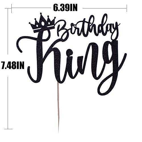 Yuinyo Handmade Glitter Happy King Birthday Cake Topper, Happy Birthday Cake Bunting Decor,Birthday Party Decoration Supplies For Boy/Man(Silver) #TOP3