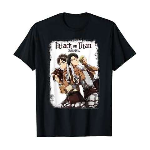 Attack on Titan Group Swords with Logo T-Shirt Cover