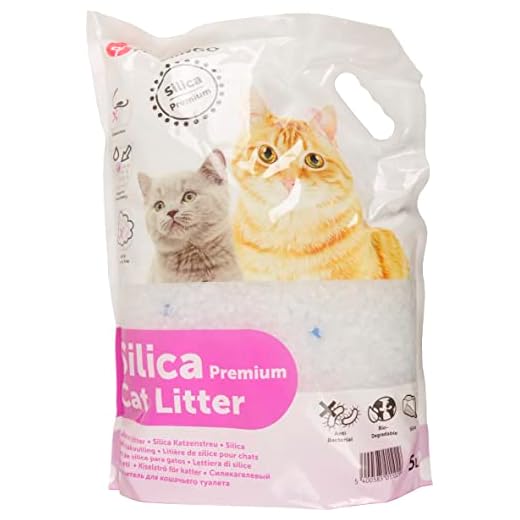 Flamingo Litière pour Chat Silice Gros Grains - 5L pour 6 SEMAINES - Absorbe Rapidement et neutralise Les Mauvaises odeurs - Non-agglomérante