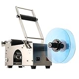 SUDEG Semi-Automatic Manual Round Bottle Labeling Machine,MT-50 Adjustable Bottle Label Applicator for φ0.6-4.7 Cylinder Glass Bottle,Applicator 15-50pcs/min