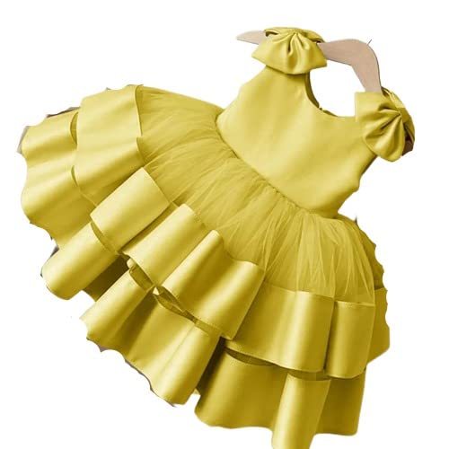 KBK MART Baby Girl�s A-Line Style 2 Layer Satin Frock Dress for Kids Girls