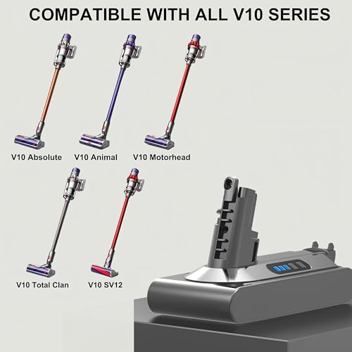 Professional 8500mAh 25.2V V10 Replacement Battery Compatible with Dyson SV12 V10 Cyclone Animal Absolute Fluffy Allergy Motorhead Cordless Handheld/Stick Vacuum Cleaner 1 Filter Included