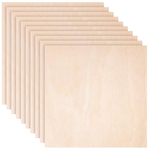 Creative Deco 10 x 40x40cm Tablero Madera Manualidades Contrachapado | 400 x 400 x 3 mm (+/- 2mm) | Chapa Maciza Abedul Maderas para Bricolaje | Pirograbado, Corte por Laser, CNC Router, Modelado