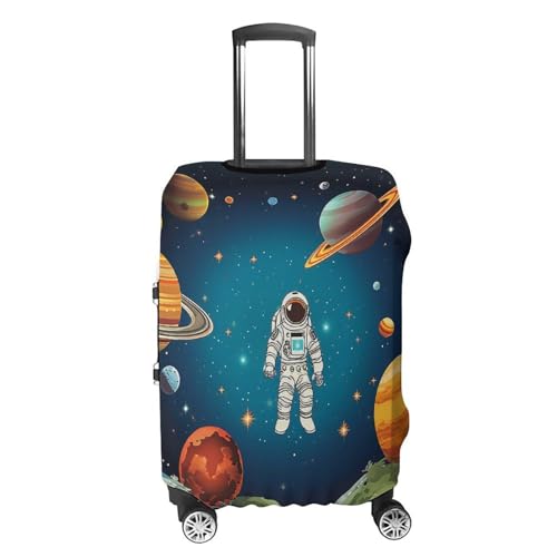 Outer Space Rocket Astronaut Luggage Cover, Washable Elastic Suitcase Cover Protector Fit 18-32 Inch Luggage4