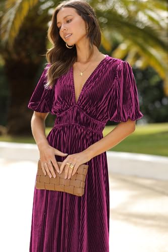 Image of Maxigerui Women's Velvet Maxi Dress Formal Dresses for Wedding Guest Dress