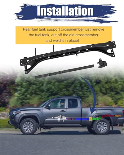 Image of Mountainpeak Rear Fuel Tank Crossmember Fit for Toyota Tacoma 1996-2004 | Anti-Rust Fuel Tank Support Replacement Compatible with Reg & Xtra & Crew Cab Models