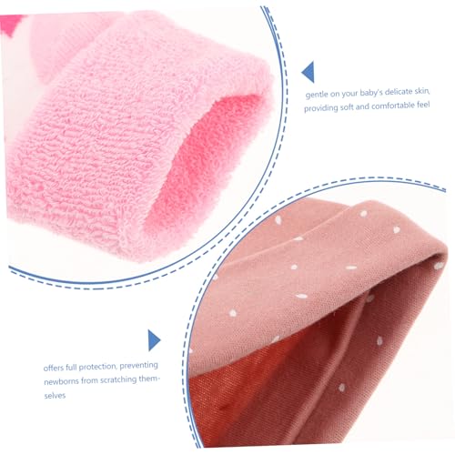 FRCOLOR 5Sets Hat Socks Mittens Soft Cotton Caps Gloves Socks for Home Hospital Use Complete Protection for Newborns for Photoshoots and Daily Wear3