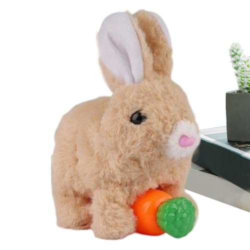 Walking Bunny Toys - Mascota educativa interactiva, conejo tembloroso, animal de peluche robótico, liebre saltando animado, criatura de sonido sensorial | Actividad de aprendizaje en