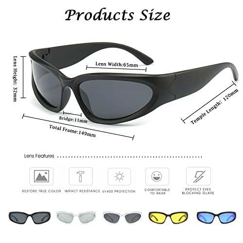 Long Keeper Polarised Wrap Around Sunglasses for Women Men Y2K Trendy Sunglasses Fashion Sun Glasses UV Protection for Driving Sport Fishing - Image 3
