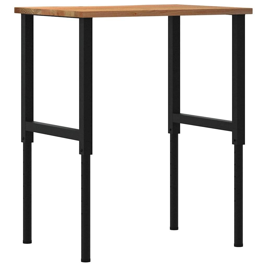 vidaXL Banco de Trabajo Madera Roble marrón Claro 80x60x(71,5-98) cm, Mesa de Trabajo, estación de Trabajo, Banco de Trabajo de Metal