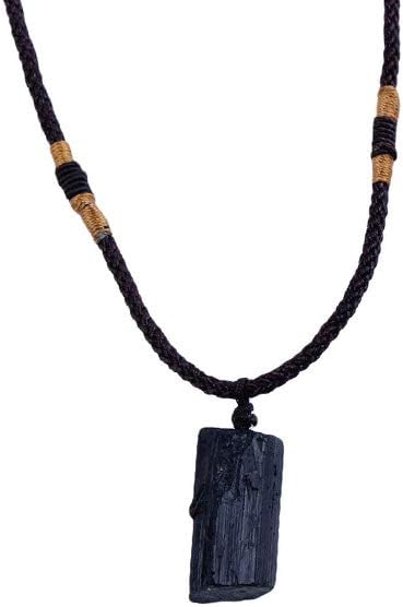 Premium Quality Black Tourmaline Pendant Necklace Men Women Energy Crystal Necklace Gift
