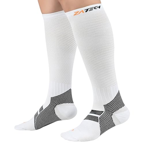 Image of Knee-High Compression Socks for Men & Women 20-30mmHg. Arch, Ankle, Achilles & Calf Support.