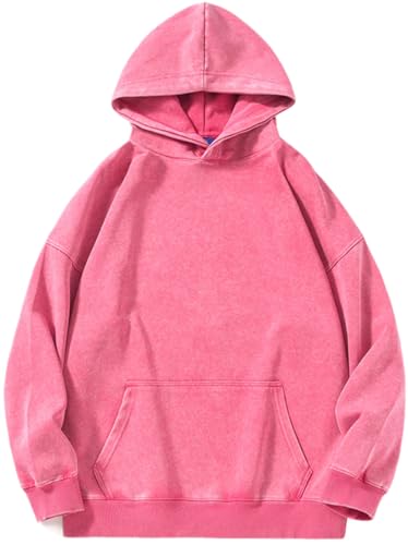 PADOLA Oversize Sweats à Capuche Femme Y2k Pull Femme Coton Veste Polaire Manches Longues Vintage délavé Sweat mi Saison Basic Hoodie Femme Rétro Pulls...
