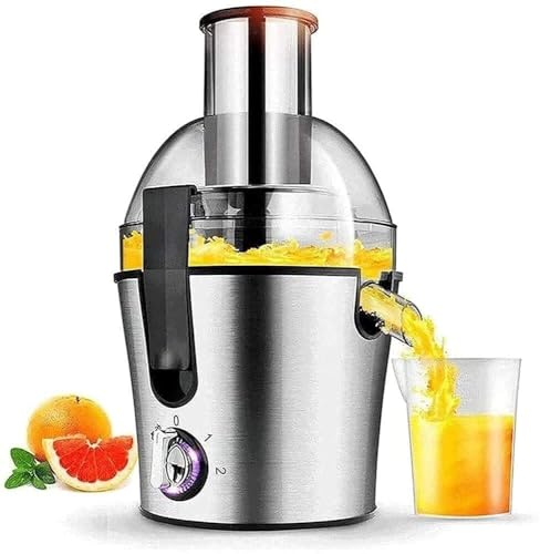 SHRGOMPIT Exprimidor de frutas y verduras, potente extractor centrífugo 3 velocidades con función pulso Plus