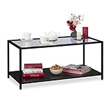 Basics: Mit Glasplatte untere Ablage stets im Blick - Kaffeetisch Maße H x B x T: ca. 45 x 100 x 50 cm