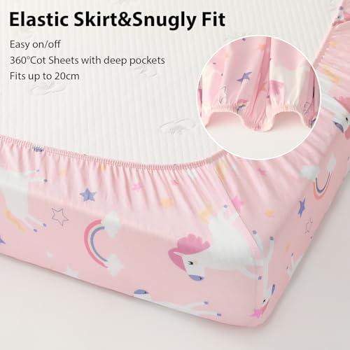 FIEMOL Baby Spannbettlaken 60x120 cm Babybett Spannbetttuch, 3er-Pack Mikrofaser Bettlaken Für babybetten… – Ansicht 5