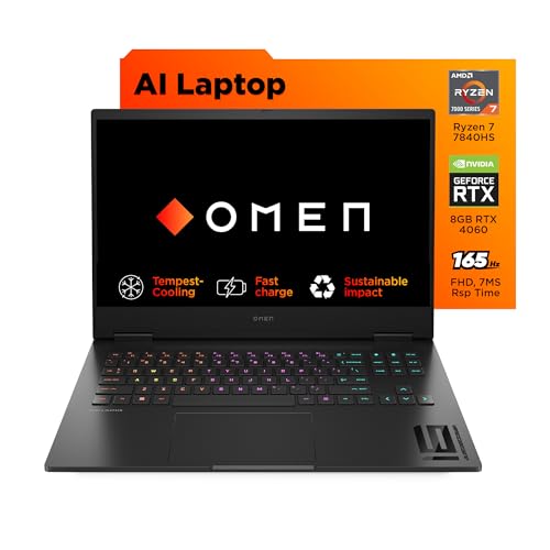 HP [Smart Choice Omen Gaming Laptop, AMD Ryzen 7 7840Hs, 8GB RTX ...