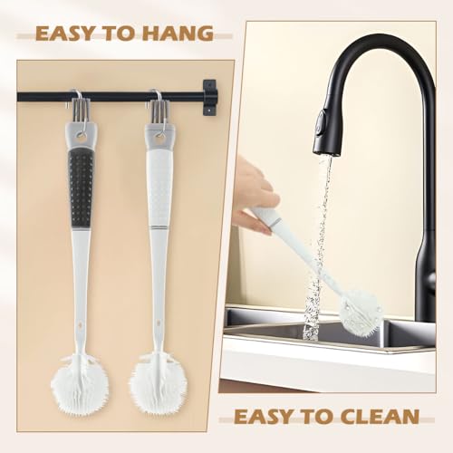Image of Bottle Brush Set,5-in-1 Water Bottle Cleaner Brush,Long Handle Bottle Cleaning Brush,Straw Brush for Stanley,Removable Nipple Brush,Detail Brush for Cup Lid Gap Cleaning Supplies