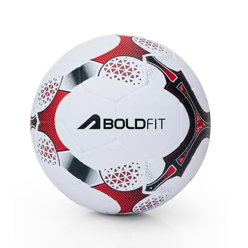 Image of Boldfit Blaze Football Practise Foot Ball Training Match Football Size 5 Original for All Ages Group Rubber Moulded Standard Sports Foot Ball for Ground, Grass, Turf