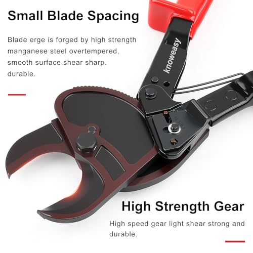 Image of Yangoutool Ratchet Cable Wire Cutter With Return Button - Heavy Duty Aluminum Copper Ratchet Cable Cutter - for Cutting Electrical Wire Up to 240mm Cutter Pliers