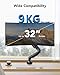 HUANUO Monitor Halterung für 13 bis 32 Zoll Bildschirme, Einzelner Monitorarm Ständer Hält 2~9 kg, Höhenverstellbare mit Neigungen, Schwenken, Dreht, VESA 75 & 100 mm