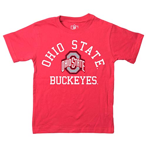 Wes and Willy NCAA Kids S/S Organic Cotton Tee Shirt Ohio State Buckeyes 3T Cherry