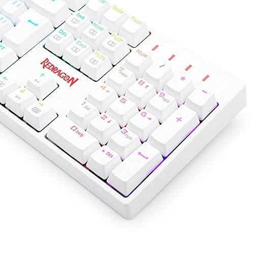Redragon, Teclado Óptico, Gamer, Surara Pro, RGB branco, Switch Marrom, ABNT-2