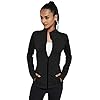 KID1234 Women's Yoga Jacket Full Zip-up Running Shirt Running Track Jacket Sportswear with Thumb Holes