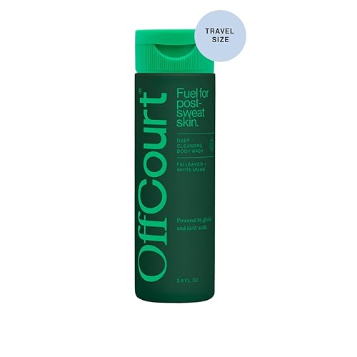 OffCourt Gel de baño sin sulfato para hombres y mujeres, exfoliante sin secado con ácidos glicólicos y lácticos, deja la piel fresca y lisa con agua