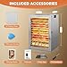 Food-Dehydrator Machine 12 Stainless Steel Trays, 10.9ft² Meat Dehydrator for Jerky, 800W Dryer for Herbs, 190ºF Temperature Control,24H Timer,Powerful Drying Capacity for Fruits,Yogurt