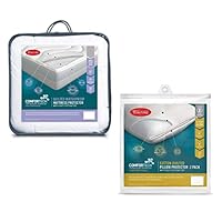 Tontine Comfortech Quilted Mattress Protector & 2Pk Pillow Protector Bundle, Queen