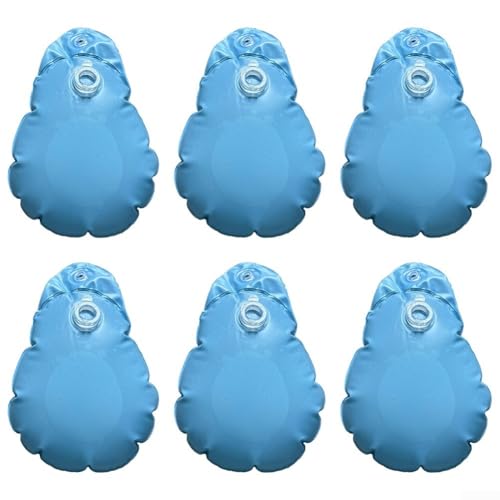 Use pesas de bolsas de agua para piscinas Seis unidades de PVC diseñadas para sujetar cubiertas de forma segura (azul poco profundo)