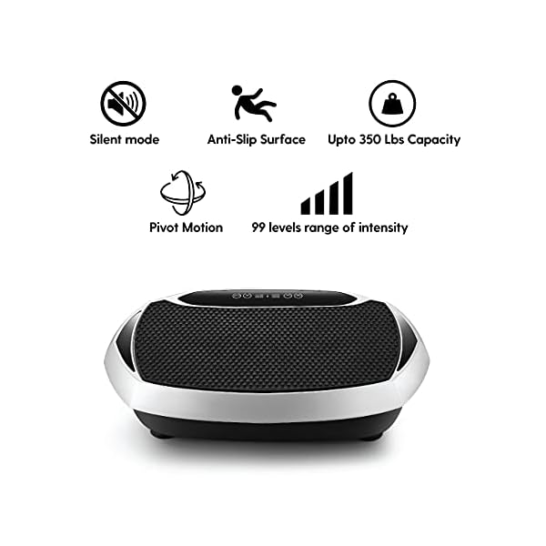 EILISON Fitpro Vibration Plate Exercise Machine - Whole Body Workout Vibration Fitness Platform w/Loop Bands - Lymphatic Drainage Machine for Shaping,Toning, Wellness, Recovery (Silver)