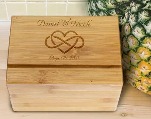 Personalized Recipe Box - Housewarming Gift, Wedding Gift, Wooden Recipe