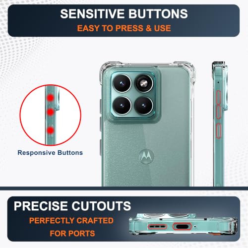 Image of CEDO Cover for Moto Edge 70 Fusion (5G) | Camera Protection Shockproof Bumper-Edge | 360 Degree Protection Acrylic Crystal Clear TPU+PC | Transparent Back Case Backcover (Transparent)