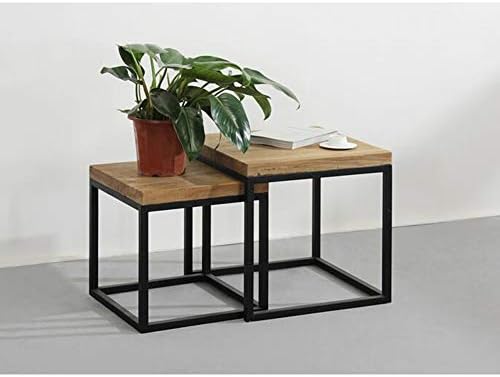 Telephone Table, Nesting Table,Small Wooden Table,Small Apartment Sofa/Telephone Side Table,Table Set,2 Pcs(Black-2 pcs