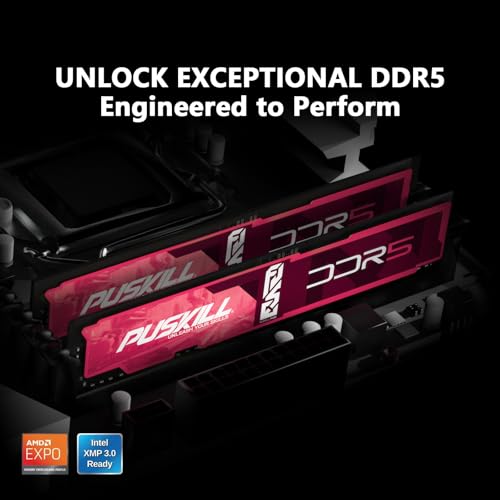 Image of PUSKILL DDR5 RAM 32GB Kit (2x16GB) 4800MHz CL38 Desktop Memory - Plug & Play for Intel & AMD Ryzen 7000