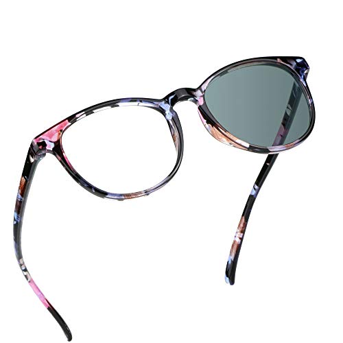 Image of YEIN Blue Light Blocking Glasses, Spring Hinge Photochromic Gray Sunglasses, Anti Eyestrain, Computer Reading Glasses, Gaming Glasses, TV Glasses for Women, Anti Glare