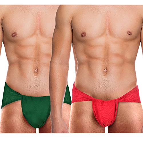 Bhondubagus Men Cotton Gym Langot for Gym, Khusti and Physical Activities_Green/Red_Pack of 2