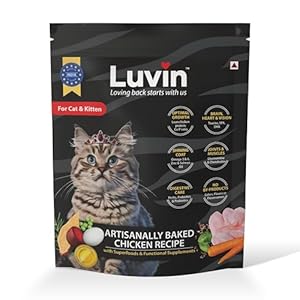 Luvin Artisanally Baked Premium Dry Cat Food – 1.5Kg | Cat & Kitten 6m+ | Digestive Care Optimal Growth Formula for All Life Stages