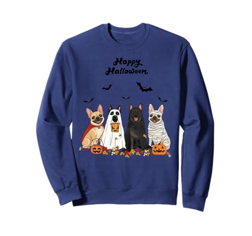 Halloween Bouledogue français fantôme Citrouille Momie Design Sweatshirt