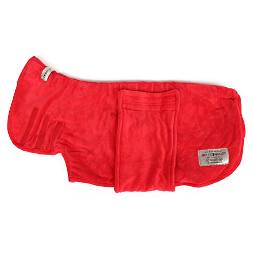 Mutt and Bailey Dog Drying Coat, Microfibre Towel Robe Dressing Gown with Super Absorbent Double Layered Design - Image 2