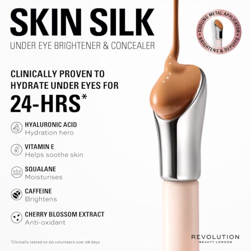 Makeup Revolution Skin Silk Under Eye Brightener & Concealer Correttore Illuminante Colore Light Peach 4 Ml - 4
