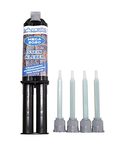 Sanremo Mega 2020 Colle à Pierre 25 ML + 4 Buses mélangeuses 2 Composants (3,02€/10ml)