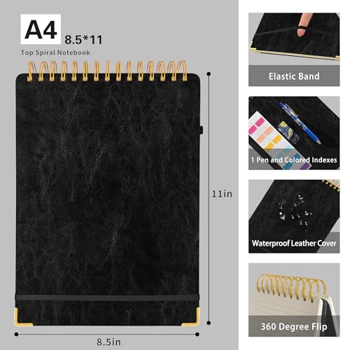 Carnet de notes cuir A4 feuilles lignées épaisses luxe