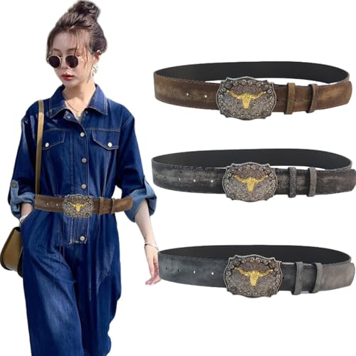 PU Leather Waist Belt For Men Women Decorative Belt For Pants Jeans Vintage Cattle Head Waiststrap Fashion Waist Decors2