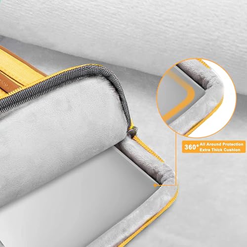 Image of MOSISO 360 Protective Laptop Shoulder Bag,15-15.6 inch Computer Bags Compatible with MacBook Pro 16 inch, HP, Dell, Lenovo, Asus Notebook,Side Open Messenger Bag with 4 Zipper Pockets, Yellow
