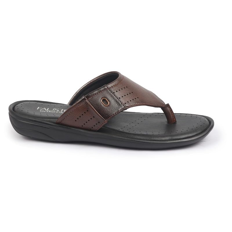 Image of FAUSTO Men's Open Toe Flip-Flop Slippers With Memory Cushion|Outdoor Slipper For Men